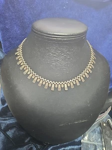 Antique Art Deco Sterling Silver Cleopatra book chain necklace Fully Hallmarked - Picture 1 of 14