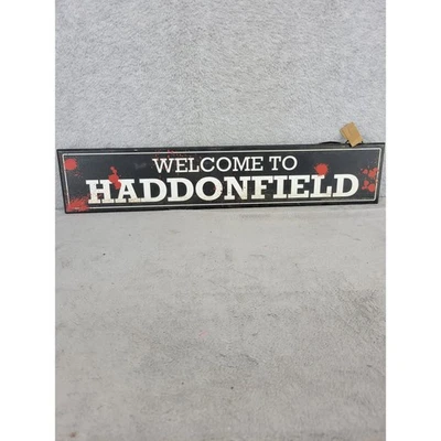 Letrero Welcome To Haddonfield decoración Halloween película de terror Michael Myers Foto 1 de 3