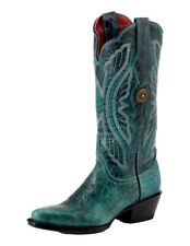 Ferrini Western Boots Womens Twilight 13" Snip Toe Teal 81061-43