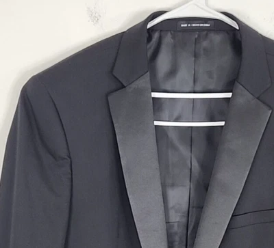 Chaqueta de Esmoquin Perry Ellis Portfolio Label Para Hombres Calce Ajustado Muesca Negra 48R Foto 1 de 4