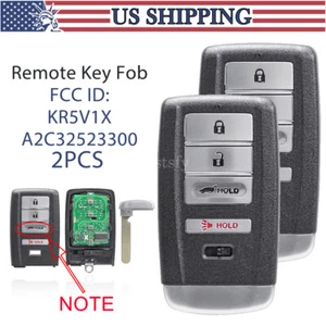 2 para Acura RDX 2016 2017 2018 MDX 2019 2020 mando a distancia inteligente llavero 315 MHz KR5V1X - Imagen 1 de 8