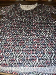 Lularoe Perfect T Gray White Diamond Tribal Aztec Large 16/18 18/20 Tunic 🦄 New - Picture 1 of 13