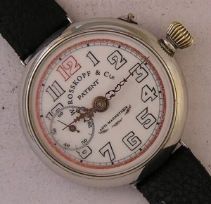 100 Years Old W.Rosskopf &Cie WW1 OFFICER'S Swiss Military TRENCH Watch Serviced - Picture 1 of 5