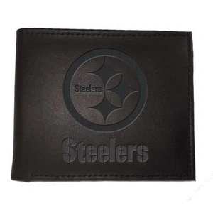 Pittsburgh Steelers Bi-Fold Leather Wallet - Picture 1 of 2