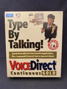 Type By Talking! 1998 SEALED Voice Direct Continuous Gold Big Box PC CD-ROM Rare - Picture 1 of 8