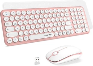 Ergonomische Kabellose Tastatur & Maus - Stilvoll Retro im Vintage-Design - Bild 1 von 12