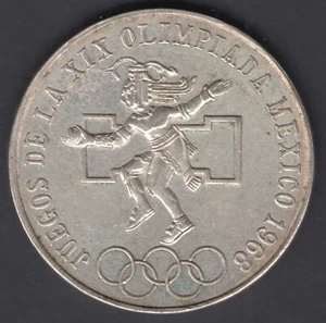MONEDA 25 PESOS MEXICO 1968 JUEGOS OLIMPICOS - PLATA - Picture 1 of 2