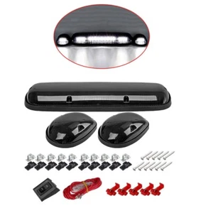 3x For 02-07 Chevrolet GMC Silverado LED Smoked White Cab Roof Top Marker Lights - Picture 1 of 12