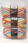 Lionbrand Acylic Yarn In Color Caribbean Stripes 3 New Skeins
