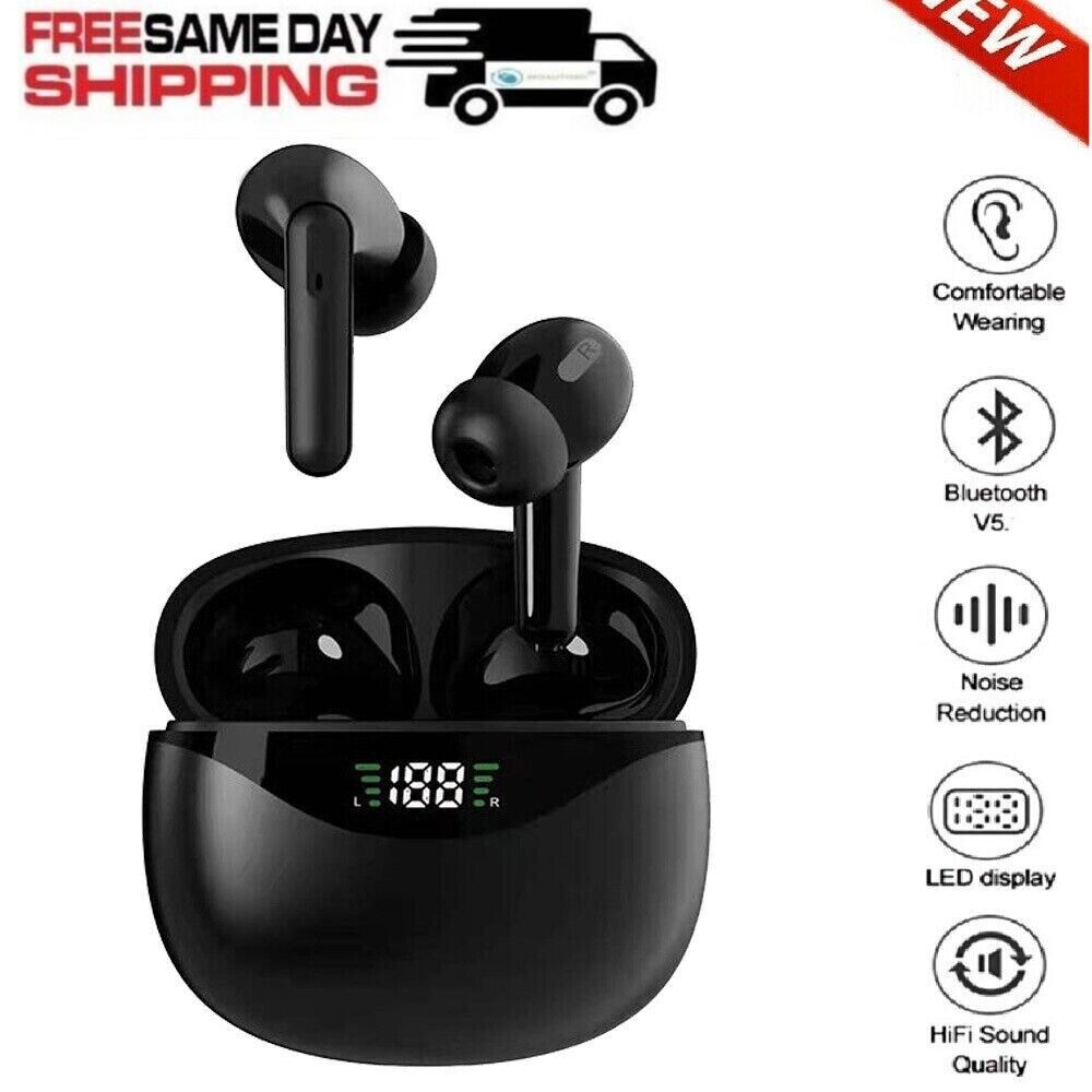 Bluetooth Earbuds Headset 5.3 Wireless Noise Cancelling with Charging Case TWS