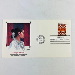 Navajo Art - Navajo Maiden Stamp First Day Issue Cover 1986 Window Rock AZ - Picture 1 of 2