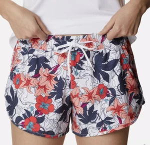 Pantalones Cortos Columbia para Mujer XL Bogata Bay Omni-Sombra Elastizados 3” Granola Floral Nuevos con Etiquetas - Imagen 1 de 3