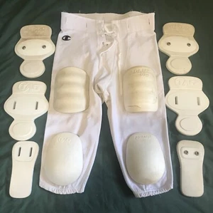 Football Pants Champion Brand Youth Large Removable Pads WHITE - Picture 1 of 6