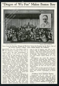 1927 Charles Repper photo Dragon of Wu Foo operetta premiere vtg print article - Picture 1 of 7