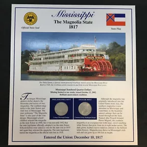 Cuarteles del estado de Mississippi 2002 - sociedad conmemorativa postal con (2) estampillas - Imagen 1 de 6