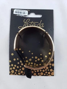 La Ta Da 2 Piece Cuff and Hair Tie Black and Gold New - Foto 1 di 3