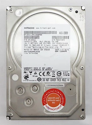 HITACHI HDD 2TB 3,5" 7200upm SATA Festplatte HDS722020ALA330 252203 - Bild 1 von 3
