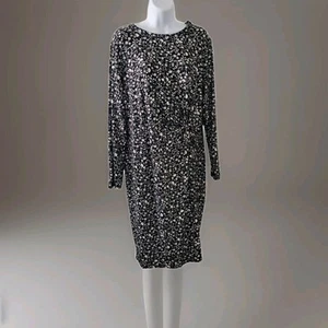 Socialite Curve Damen 2X geraffte Taille Kleid schwarz & weiß Blumenmuster USA - Bild 1 von 8