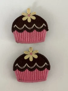 Juego de 2 cupcakes Gymboree té para dos pinzas para el cabello pasadores - Imagen 1 de 4