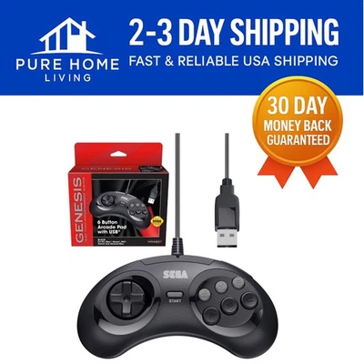 Official SEGA Genesis USB Controller with 6-Button Layout for Multi-Platform Use - Image 1 of 4