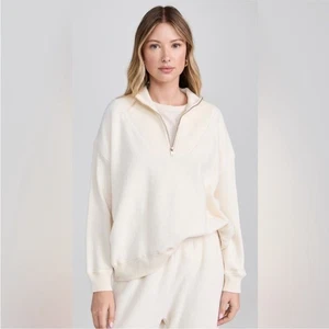 Die TOP. Slouch Trail Half Zip Pullover Sweatshirt in Off White Größe 1 (Small) - Bild 1 von 6