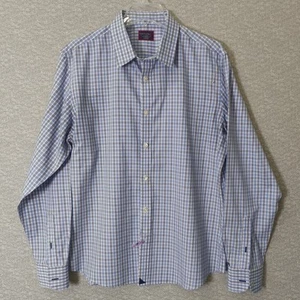 Camisa UNTUCKit Para Hombres XL Azul Verde A Cuadros Calce Relajado Nylon Elastizado Uso Limitado - Imagen 1 de 9