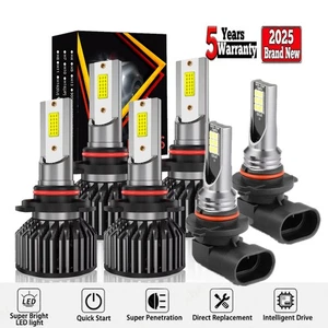 For GMC Sierra 1500 2003-2006 - 6x White LED Bulbs Combo Headlights + Fog Lights - Picture 1 of 15