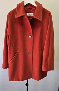 Vintage Max Mara Wollmantel Rot Größe 4 US - Bild 1 von 8