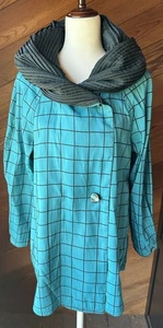 MYCRA PAC Now Women’s Donatella Teal/Black Reversible Rain Coat USA Sz Small - Picture 1 of 10