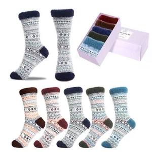 5 Pack Women Thick Soft Warm Fuzzy Socks Winter Wool Fluffy Cozy Socks Casual... - Picture 1 of 5