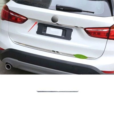 Tira de tapa de maletero de puerta trasera 1 pieza acero plateado brillante ajuste para BMW X1 2016-2021 Foto 1 de 4