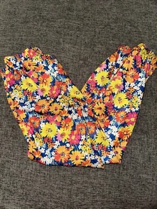 Disney Floral Pants Medium 7/8 - Picture 1 of 2
