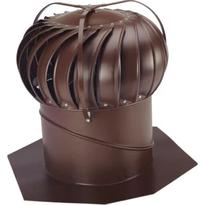 LOMANCO 14 in Brown Aluminum Externally Braced Whirlybird Wind Turbine Roof Vent - Picture 1 of 12