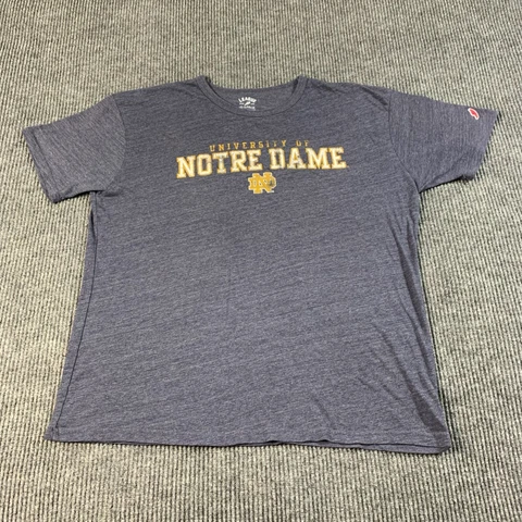 Notre Dame Fighting Irish T Shirt Mens 2XL XXL Gray NCAA College Football Leauge Cover