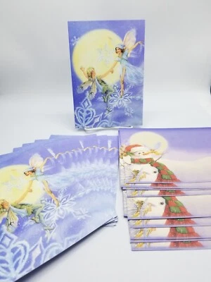 Lote de 10 tarjetas de felicitación sin árbol de Navidad de hadas con sobres  Foto 1 de 4
