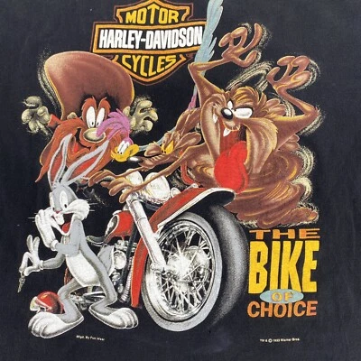 Vintage Harley Davidson Shirt Mens Large Looney Toons Cincinnati T Shirt  - Image 1 of 4