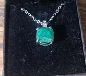 7ct Emerald Necklace 18kt Gold Filled - Picture 1 of 2