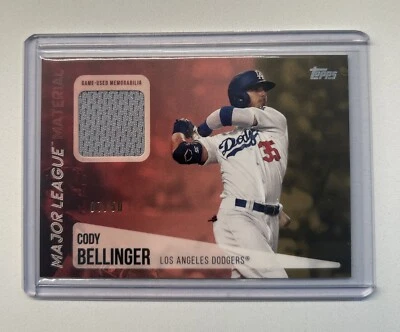 2019 Topps Update Major League Material Gold 07/50 Cody Bellinger #MLM-CB - Image 1 of 2