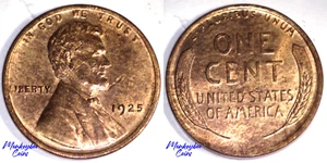1925 Lincoln Wheat Cent - Improper Alloy Mix Wood Grain Woody - Rare Error Coin - Picture 1 of 4