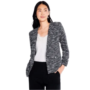 Giacca maglia Nic + Zoe Starry Sky taglia Large blu nero blazer da lavoro $188 nuova con etichette - Foto 1 di 8