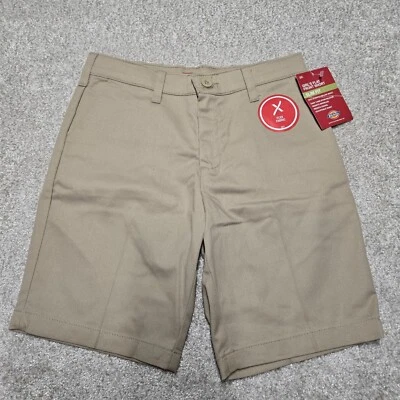 Dickies Shorts Girls 14 Beige Flex Slim Fit Flat Front Short Adjustable Waist - Image 1 of 4