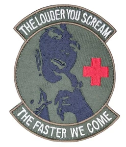THE LOUDER YOU SCREAM MEDIC EMS ARMY DARK FOREST TACTICAL HOOK MORALE PATCH - Picture 1 of 4