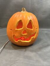 1995 Trendmasters Jack O Lantern 9.5" Foam Blow Mold Light Pumpkin Halloween Vtg