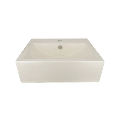 Fregadero de baño rectangular en forma de caja de 20 1/8" X 16 1/8" marfil porcelana Foto 1 de 4