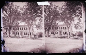 ANTIQUE GLASS NEGATIVE, FC PHILPOT, LIMERICK ME., BEAUTIFUL HOME TREE STEREOVIEW - Picture 1 of 4