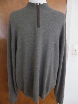 Bloomingdale's men's medhtr green cashmere zipper sweater XXL NWT  - Image 1 of 4