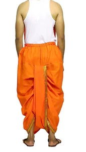 RSINC Fabrics Men's Readymade Elastic Cotton Silk Dhoti for men, Free Size RTWR - Picture 1 of 4