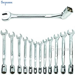 12pc Flex Flexible Head Double Ended Socket Spanner & Open Wrench Set Metric/SAE - Picture 1 of 2
