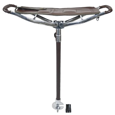 Leather Walking Stick Folding Seat Venator Coffee Brown Outdoor Shooting Stick - Image 1 of 4