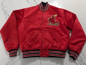 Vintage 80's Starter ST LOUIS CARDINALS Authentic Satin Bomber Jacket Medium - Picture 1 of 13